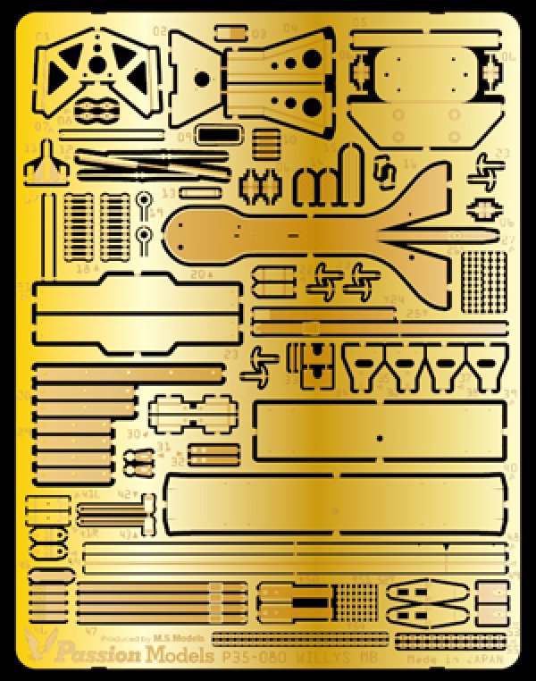 画像1: パッションモデルズ 1/35 P35-080 U.S ウィリスMB エッチングセット(改訂版)(タミヤ用)