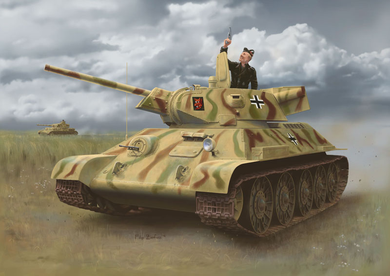 サイバーホビー 6449 1/35 WW.II ドイツ軍 鹵獲戦車 T-34 747(r)STZ